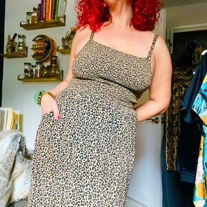 Old Navy Leopard Print Midi Dress